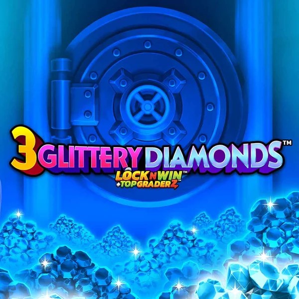 3 Glittery Diamonds slot logo by PearFiction Studios at Joo
